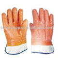 Guantes de PVC completamente fluorescentes con manguito de seguridad